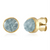 18K Yellow Gold & Natural Aquamarine Stud Earrings