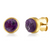 'Taboo' Raw Amethyst Gemstone Stud Earrings