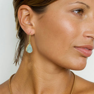 Aquamarine Teardrop Gemstone Earrings