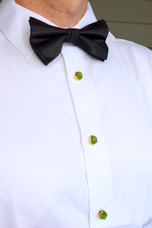 Peridot Gemstone Cufflinks and Tuxedo Studs Set