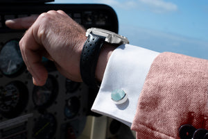 'Anchor' Aquamarine Gemstone Cufflinks