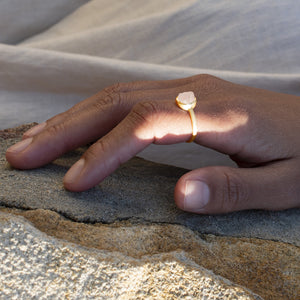 Raw Rose Quartz Stackable Ring