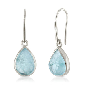 Aquamarine Teardrop Gemstone Earrings