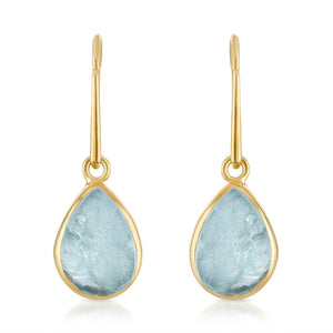 Aquamarine Teardrop Gemstone Earrings