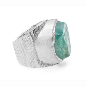 'Genesis' Raw Green Fluorite Baby Boss Ring