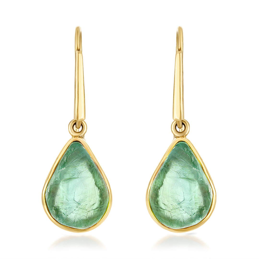 Green Fluorite Teardrop Gemstone Earrings