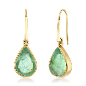 Green Fluorite Teardrop Gemstone Earrings