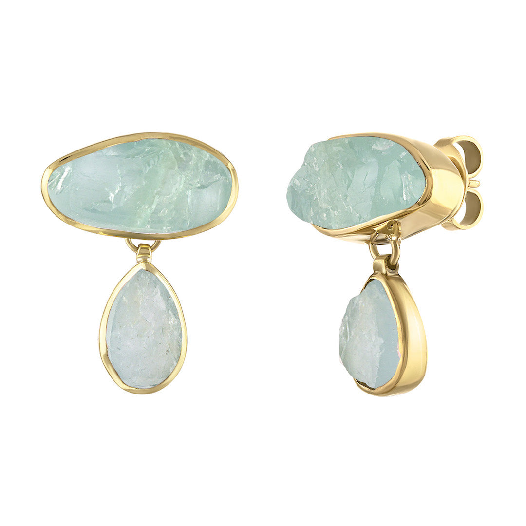 Aquamarine Goddess Gemstone Earrings