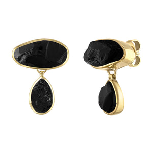 Black Tourmaline Goddess Gemstone Earrings