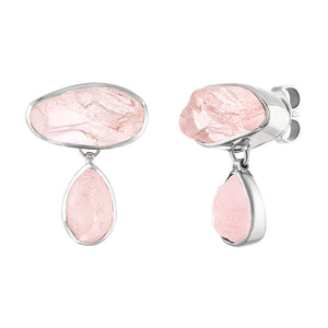 Rose Quartz Goddess Gemstone Earrings