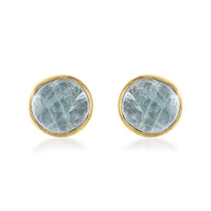 'Anchor' Raw Aquamarine Stud Earrings