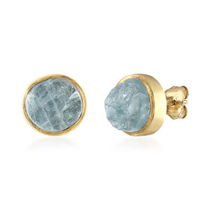 'Anchor' Raw Aquamarine Stud Earrings