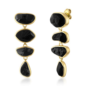 Black Tourmaline 'Paradiso Cascade' Gemstone Earrings