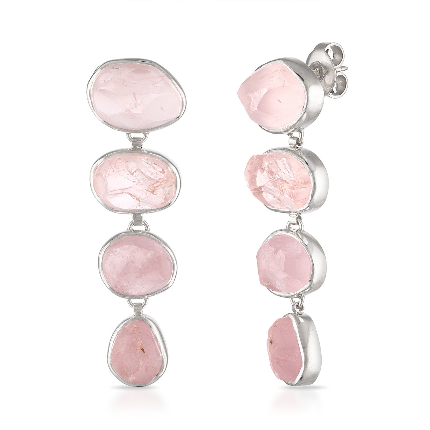 Rose Quartz 'Paradiso Cascade' Gemstone Earrings