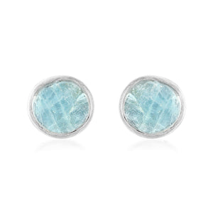 'Anchor' Raw Aquamarine Stud Earrings