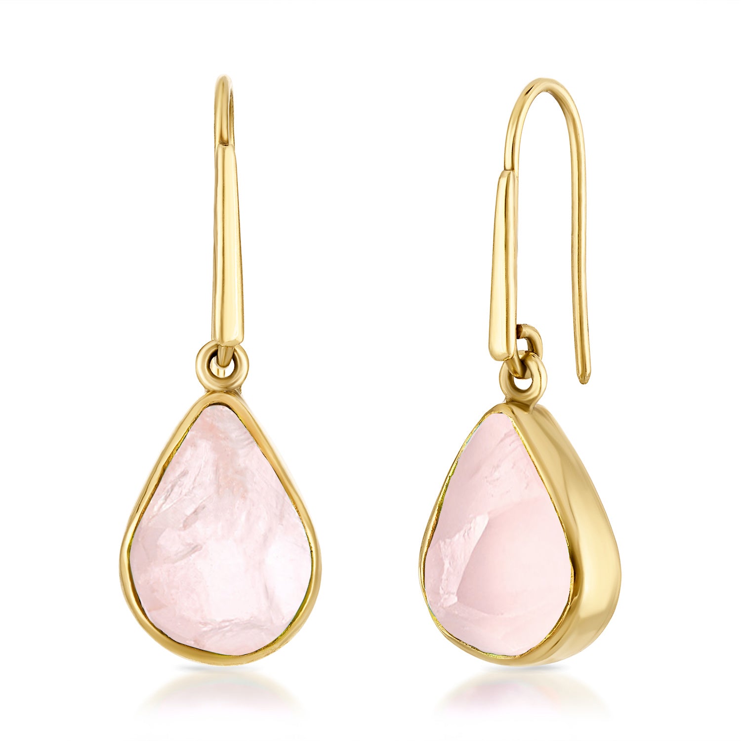 Rose Quartz Teardrop Gemstone Earrings