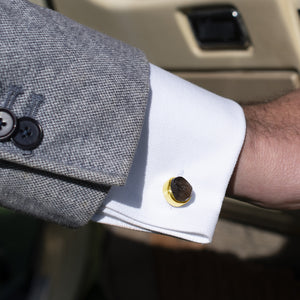 'Grounded' Smoky Quartz Gemstone Cufflinks