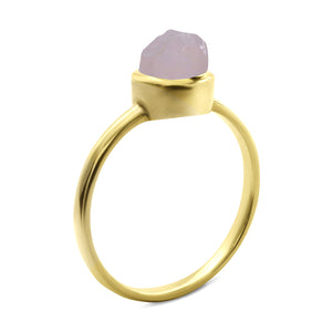 Raw Rose Quartz Stackable Ring