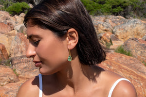 Green Fluorite Teardrop Gemstone Earrings