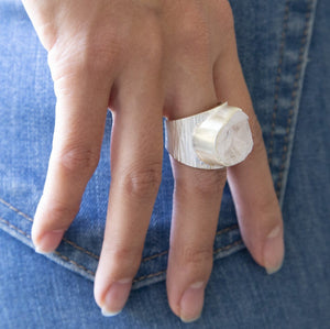 'Manifest' Raw Clear Quartz Baby Boss Ring